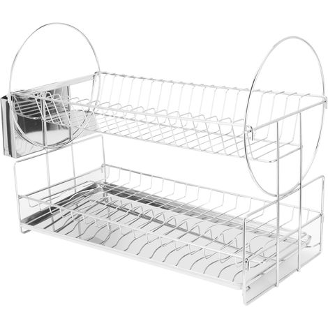 Étagère de Rangement Double Couche en Acier Inoxydable pour Évier de Cuisine
