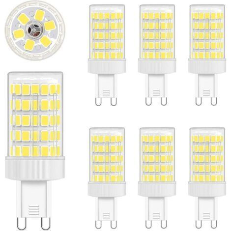 G9 LED Bulb, Cool White 10W, 6000K, 80W Equivalent, 900lm, 220V AC, 360° Wide Beam, 86 SMD 2835 LEDs, Non-Dimmable, Pack of 6 (1/4)