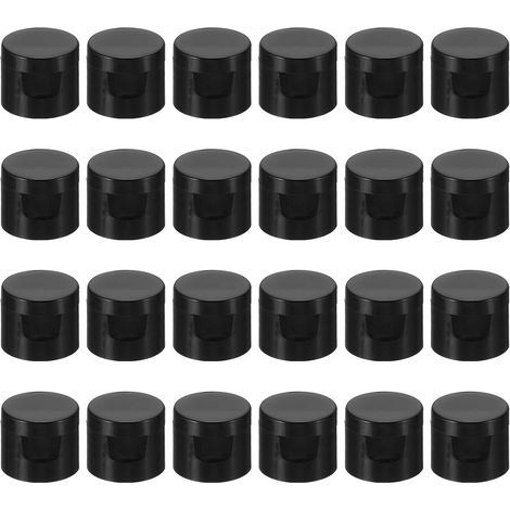 Bouchons Flip 24 Pièces - Plastique PP Noir - Distribution Précise Colle Peinture - Bricolage Maison Cuisine - Diamètre 20mm (1/5)