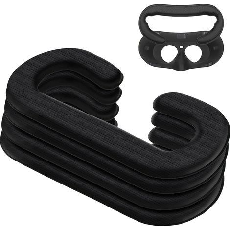 Lot de 4 coussinets de protection faciale en mousse à mémoire de forme, 11 mm, en cuir PU noir (1/4)