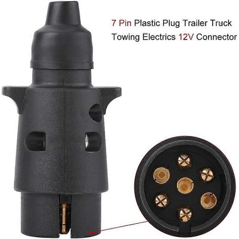 Adaptateur de prise remorque 12 V à 7 broches en plastique pour barre de remorquage de caravane