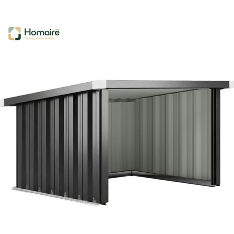 HOMAIRE Garage en acier pour robot tondeuse avec toit en forme de plateau et bordure de protection (1/5)