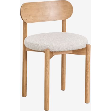 Pack de 2 sillas de comedor en madera de roble tapizadas Bianca SKLUM             