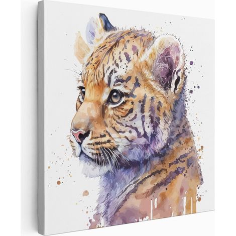 Tableau toile Enfants Carré - Tigreau - 20x20 cm (1/2)