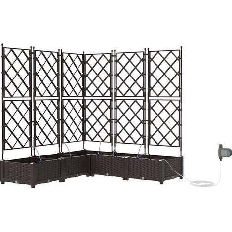 Maison Exclusive - Vaso da giardino 5 pcs Marrone 120 x 120 x 126 cm Plastica