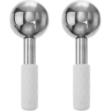 Lot de 2 globes cryogéniques pour le visage, en acier inoxydable, pour un soin beauté rafraîchissant du visage, du cou et du corps. (1/5)