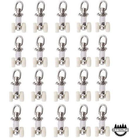 20 Pièces Rouleaux de Rail Planeur de Voie de Rideau Plastique Twin à roulettes en Alliage d'aluminium (1/5)