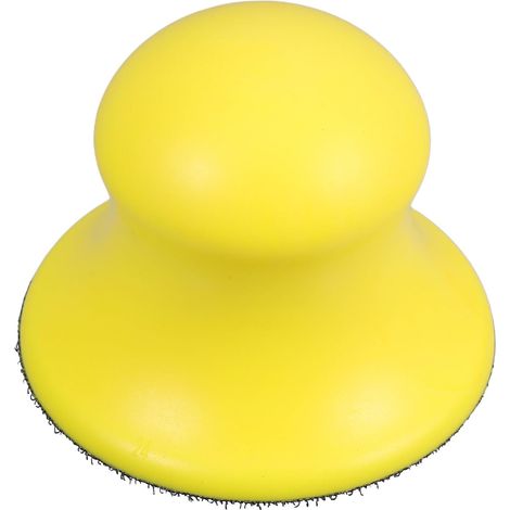 Bloc de Ponçage Manuel Pu Jaune Rond 3 Pouces 73mm Mousse Auto-agrippante, Prise Douce et Confortable, pour Métal et Bois en Restauration de Meubles (1/5)