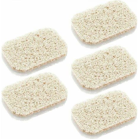 Set di 5 portasapone, accessorio per bagno/cucina, dimensioni 7,5x11,3x0,8 cm, facile da pulire ed ecologico (beige, ellissi)