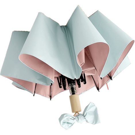 Parapluie de voyage en verre, couleur cyan rose, imperméable, protection UV, pliable et portable, pour hommes et femmes. (1/5)