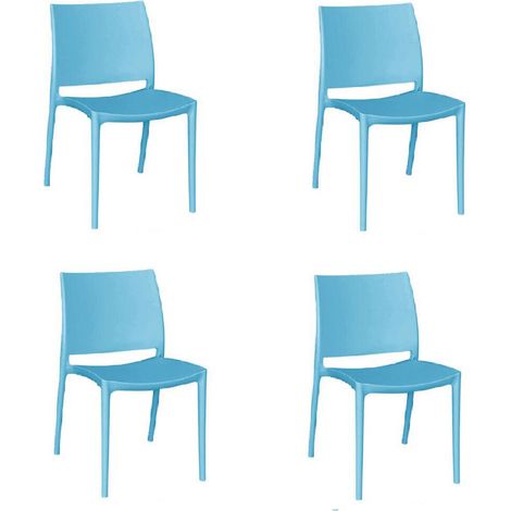 Sedia altea in plastica colore azzurro modello confort x 4