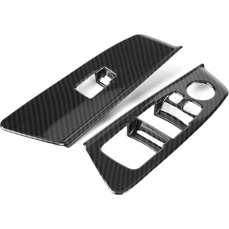 Ensemble de 4 panneaux décoratifs pour interrupteur de lève-vitre BMW Série 5 G30 (texture carbone) (1/5)
