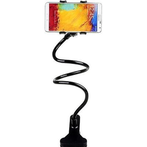 Supporto universale per telefono Demarkt a 360 gradi, con braccio lungo flessibile e girevole, colore nero. (1/4)
