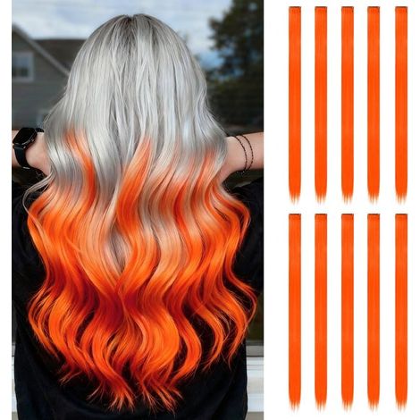10 Stück – Premium-Haarverlängerungen – 55 cm – Haarverlängerungen – Extensions – Haarteile – Clip-in-Haarteile – Hitzebeständiges Kunsthaar (1/5)