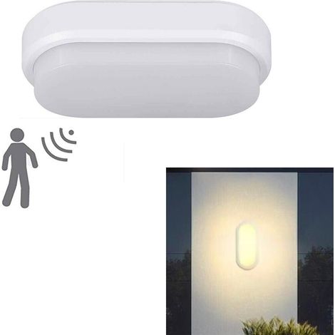 PLAFONIERA LED 9W DOME OVALE SENSORE MOVIMENTO IP56 BIANCO CALDO 3000K 1514 (1/3)