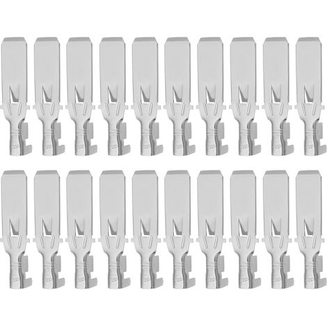 20 Pièces Connecteurs de Fil de 9,5 Mm Fiches Plates en Laiton Bornes à Sertir de Fil Zone de Section Transversale 4 Mm² Adaptées Aux Pièces Automobiles Appareils Ménagers Argent (1/5)