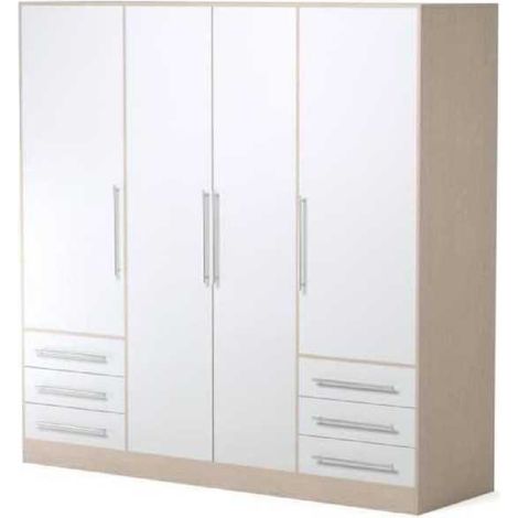 Jupiter Schlafzimmer-Schrank weiß 206,5 cm breit (1/3)