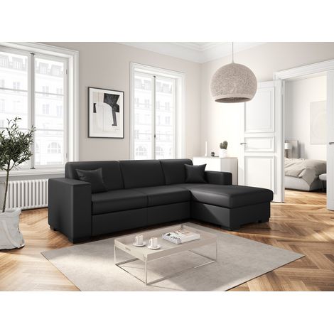 Canapé d'angle convertible moderne en PU gris foncé Catimini (1/5)