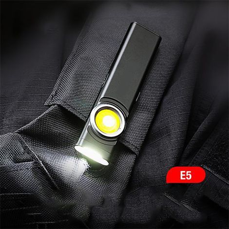 Lampe De Poche - 470 Lm - Rechargeable USB-C - Base Magnétique Et Clip Ceinture - Pour Réparation Automobile, Camping, Urgence - 1 Pièce (1/5)