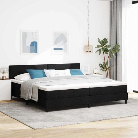 Letto a molle con testiera Nero 200 x 200 cm Tessuto vidaXL (1/5)