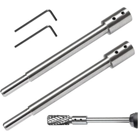 2 pièces Rallonge Extra-Longue 169 mm Forets de Forstner, Tige de 10,5 mm (3/8") en Acier Carbone, Idéal pour Fraisage Profond et Percées Précises dans Bois pour le fraisage de trous profonds