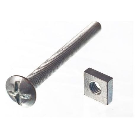 One Stop DIY Lot de 24 boulons de toiture et écrous carrés ZP zingués M6 x 60