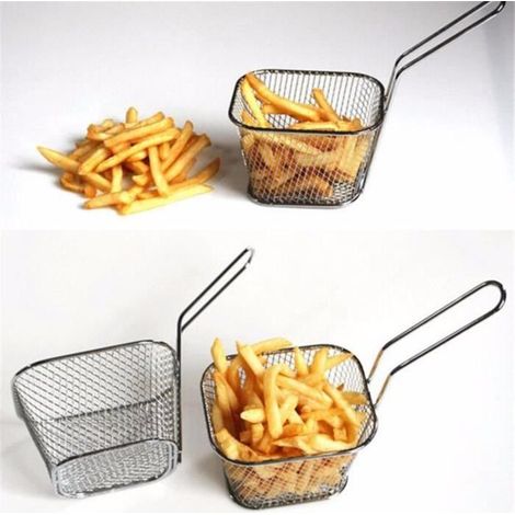 Panier à frites - TEMPSA - Mini Mesh - 10,5x8,5x6,5cm - Argent - Design contemporain (1/4)