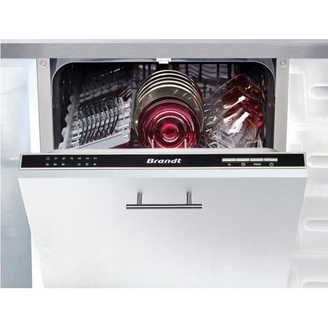 Brandt – Lave-vaisselle encastrable 10 couverts 45cm A++ – Efficacité de séchage A – 6 programmes – Convection naturelle – 47 dB