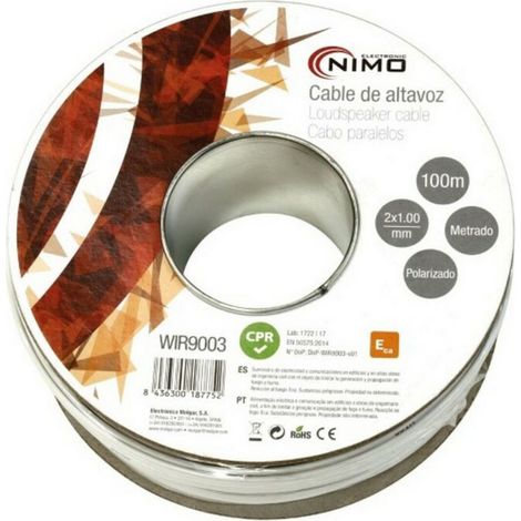 FPLUS paralelo plastic.2x1 blanc.x100mts. , Cable paralelo de plastico en rollo de 100 mtrs.
