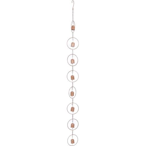 Carillon éolien en Chaîne de Pluie, Cloche en Métal Résistante aux Intempéries pour Décor de Balcon de Jardin, Rond de 10cm, 1 Pièce (1/5)