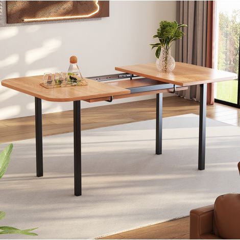 Tavolo da pranzo allungabile 120-160 x 80 x 75 cm in MDF colore naturale DESVIAE (1/5)