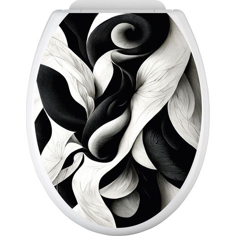 Stickers Abattant WC - Design - 35x43 cm - Adhésif BRILLANT (1/2)