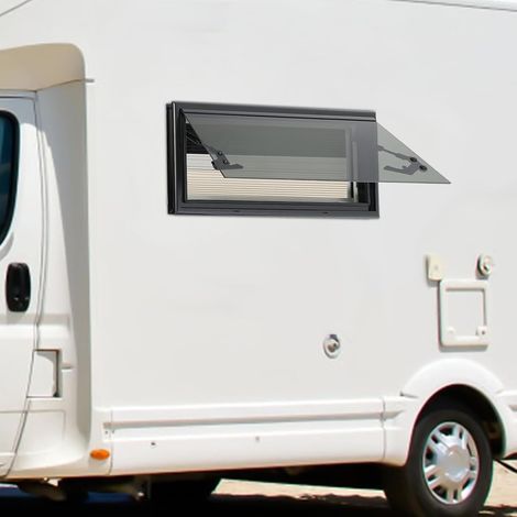 700x300mm RV mit gehärtetem Aussenschiebfenster, 40° öffnebar, RV-Fenster mit Garnfenstern (1/5)