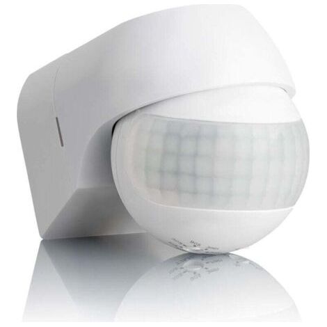 Détecteur de Mouvement Extérieur IP44, Montage en Saillie, programmable, Capteur Infrarouge, Portée 15m/ 180°, LED adapté, orientable, Max. 800W/500W