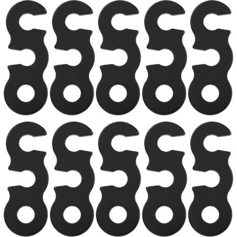 10pcs Aluminum Alloy Rope Tensioner Cord Adjuster Easy Operation Stable Fixation Camping Accessory for Hiking Tent Black (1/5)