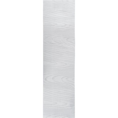 Faux Rabbit Fur Runner Rug Light Grey Artificial Polyester Fur 80 x 300 cm Soft Shaggy High Pile Geometric Pattern ONTAKE (1/5)