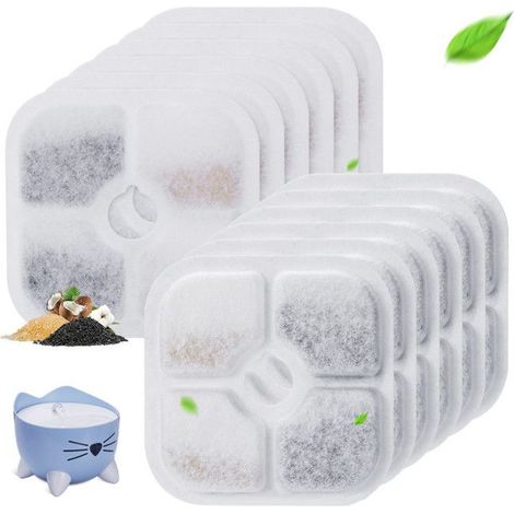 12 Pcs Filtre Fontaine Eau Chat, Filtre Fontaine à Eau pour Chats, Filtre Fontaines Chat pour Catit Pixi Animaux de Compagnie (1/5)