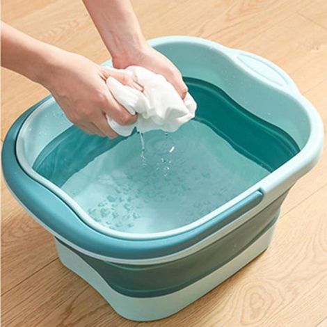 Seau de spa pliable pour les pieds, plateau de bain de pieds, pour pédicure, Vert (1/5)
