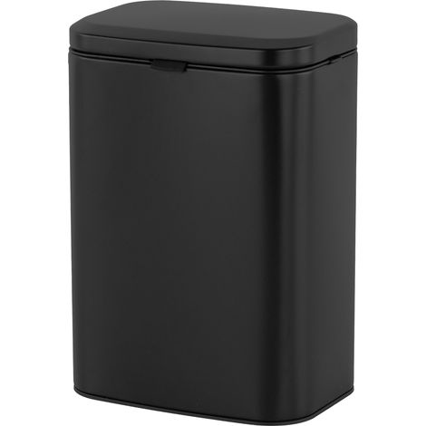 Relaxdays, cubo de basura para montaje en pared, con asa, para cocina, colgante, negro, 8 litros