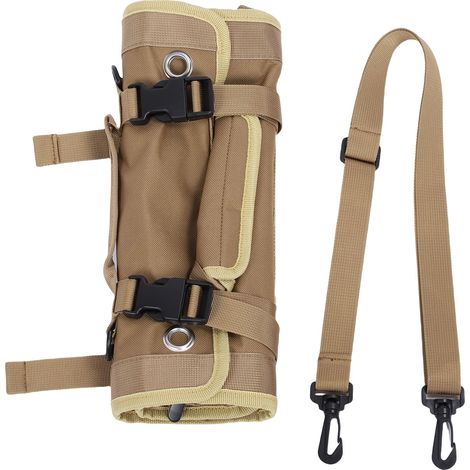 Borsa portautensili arrotolabile in tessuto Oxford 600D, con 6 tasche, pratica custodia per auto, garage, officina, colore kaki. (1/4)