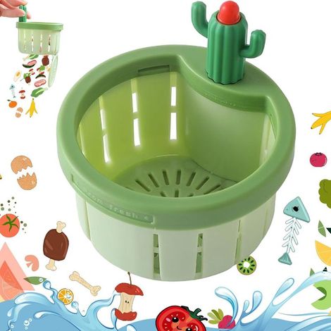 Filtro per lavello Cactus, filtro a pressione automatico migliorato 2024, cestello per filtro lavello Cactus (1 pezzo verde) (1/5)