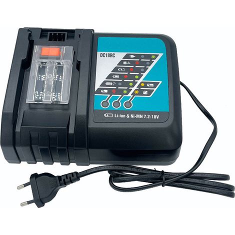 Compatibile con batterie Makita agli ioni di litio e al nichel-metallo idruro. Caricabatterie rapido da 9,6 a 18 V – DC18RC (1/2)