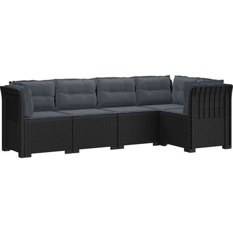 Maison Exclusive - 5-Sitzer Gartensofa mit Kissen Rattan-Look 5-S (1/5)