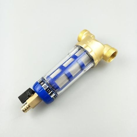 Wiederverwendbarer Wasserfilter – Sedimentfilter – 40 Mikron – Selbstreinigend – Transparentes Gehäuse (1/2)