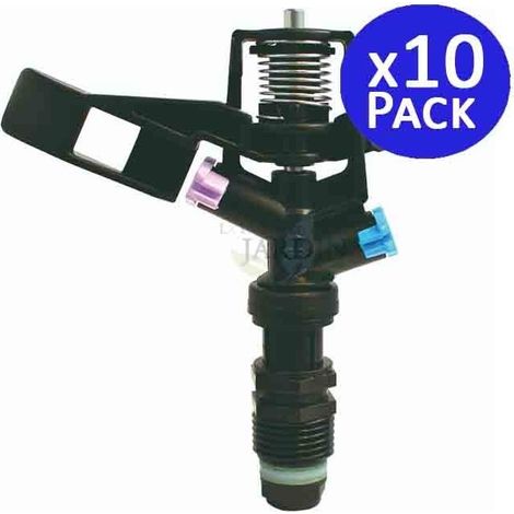 10 Stück Pulsationssprinkler, Rasenbewässerungssprinkler, zirkulärer Landwirtschaftssprinkler 1/2'', Reichweite 8,5 bis 12 m,