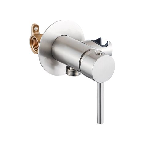 FugaFlow Eccelente Robinet mélangeur pour bidet - avec support de douchette - inox brossé (1/3)