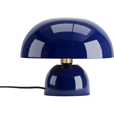 Lampada da tavolo a fungo in metallo - Ø 31 x H 25 cm - Blu brillante - SIDNEY (1/5)