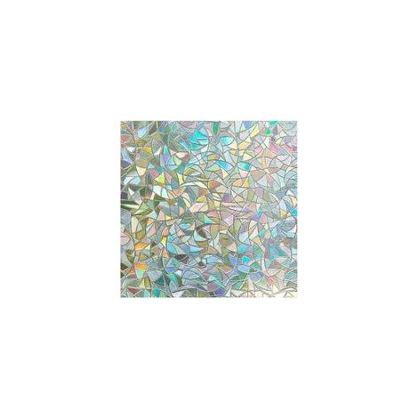 Lámina electrostática para ventanas con efecto arcoíris, lámina decorativa para ventanas que proporciona privacidad, lámina 3D anti-UV para ventanas, ideal para oficinas y cocinas, 45 x 200 cm.