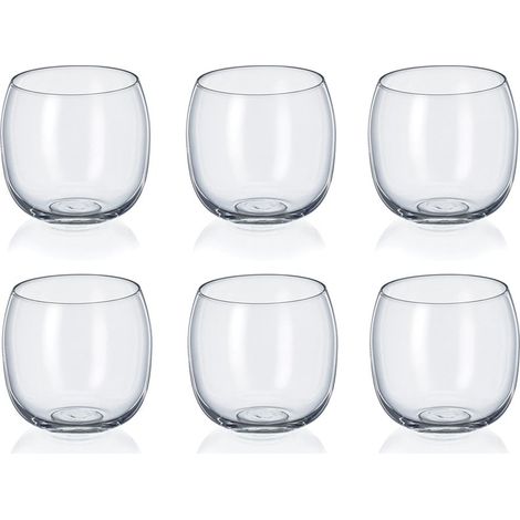 Lot de 6 Verres à Eau Bas Forme Boule 485ml Gobelets en Verre Transparent pour Table - PANGIVO (1/5)