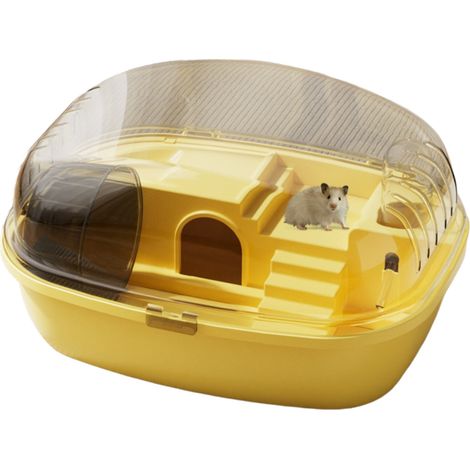 1 Cage Hamster, 360° Vue, ABS Haute Transparence, Roue Exercice Villa, Rongeurs Voyage (1/5)